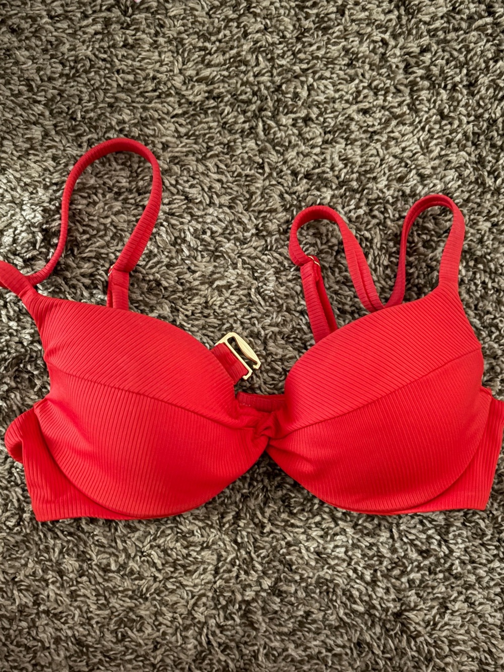 Red Underwire swim top